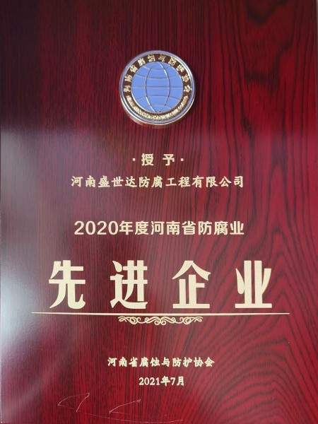 2020年度河南省防腐业先进企业